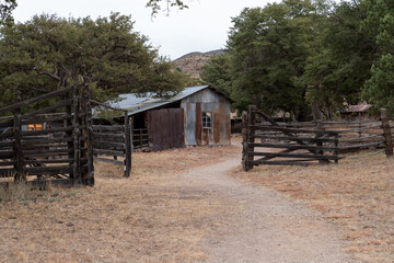 Faraway Ranch Historic District farm buildings at Chiricahua National Monument
