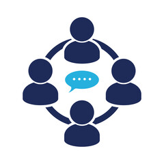 Group Talk icon solid vector illustration template in trendy style
