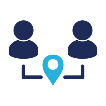 Location meeting icon flat solid vector illustration template in trendy style 