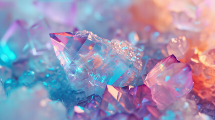 A close look at a cluster of healing crystals - obrazy, fototapety, plakaty