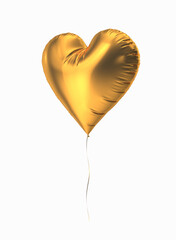 Gold Heart helium balloon. Valentine's day. Love symbol. Party Decoration
