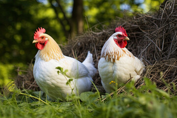 Fototapeta premium range chickens