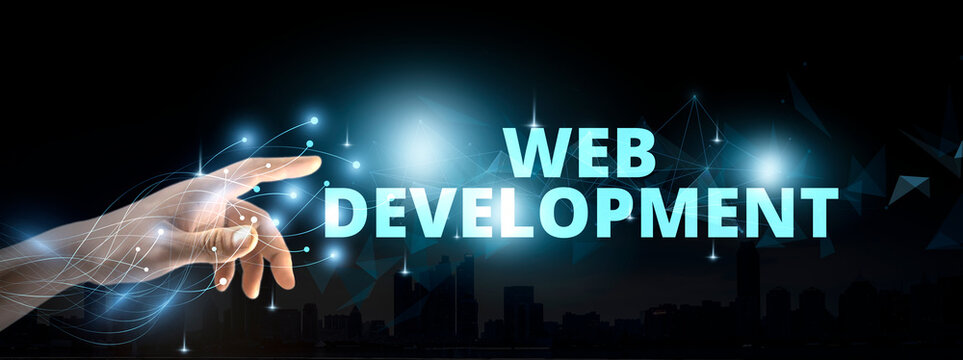 Web Development Coding Programming Internet Technology Business concept on degital screen