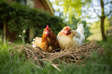 chickens in the grass