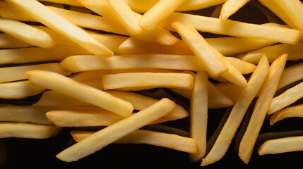 A close-up snapshot of salting French fries.