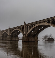 Fototapeta premium Nightfall at the Columbia-Wrightsville Bridge, Pennsylvania USA