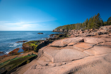 The Atlantic Ocean coastline in Maine, New England