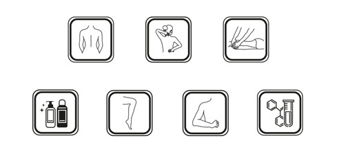 Simple line art style icons pack. Vector illustration. Medical set of icons for web design, vector 