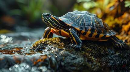 Obraz premium Turtle sunbathing