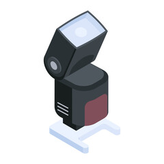 Trendy isometric icon of a digital camera 