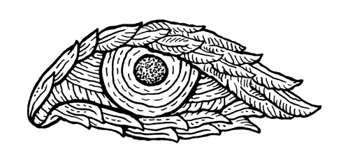 Eyes feathers wings symbolically tattoo seal stamp