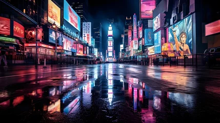 Afwasbaar Fotobehang Moskou s Square in New York City at night