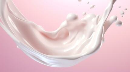 Milk splash on a pink background. 3d rendering, 3d illustration.