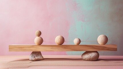 Stone stacking background with soft pastel colors