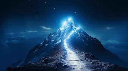 a path leading to a mountain peak - Powered by Adobe