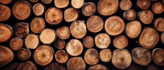 Fototapeten a group of cut logs © Mariana