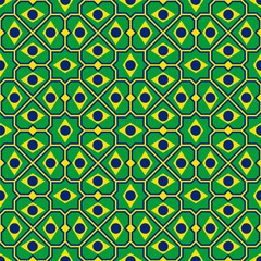stars and hearts pattern of brazil flag. vector illustration