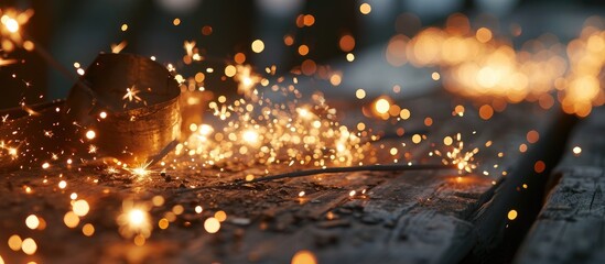 City rooftop fun with sparklers, close-up.