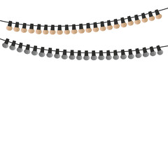 Illustration of a garland of light bulbs, ornaments bright light garlands, decoration string light garland multicolored, Lights bulbs isolated on transparent background