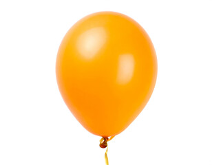 Oranger Luftballon isoliert auf weißem Hintergrund, Freisteller