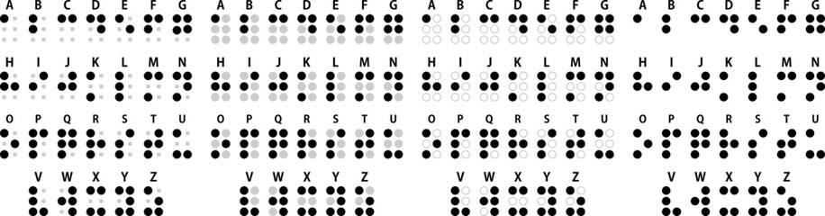 Braille alphabet, English version, vector - obrazy, fototapety, plakaty