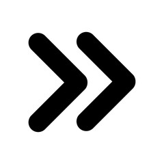 Fast forward icon button multimedia next media player double arrows isolated on white background vector design