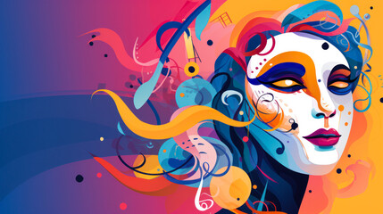 Image for carnival music festival on colorful minimalist background