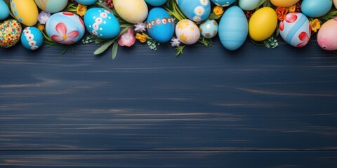 easter eggs on a wooden background