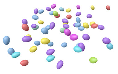 colorful Easter Eggs isolated on white background