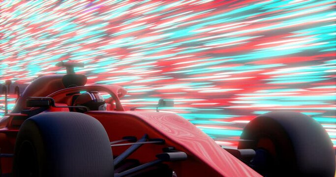 High Speed f1 Car Travelling in Tunnel.