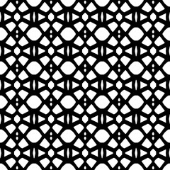 Naklejka premium Abstract Shapes.Vector Seamless Black and White Pattern.Design element for prints, decoration, cover, textile, digital wallpaper, web background, wrapping paper, clothing, fabric, packaging, cards.