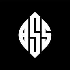 Obraz premium BSS circle letter logo design with circle and ellipse shape. BSS ellipse letters with typographic style. The three initials form a circle logo. BSS Circle Emblem Abstract Monogram Letter Mark Vector.