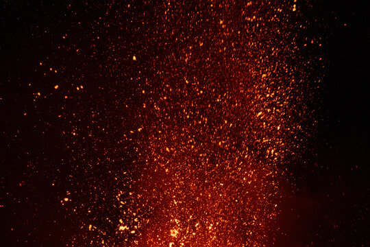 Eruptive vent with lava emis at the top of the Etna volcano