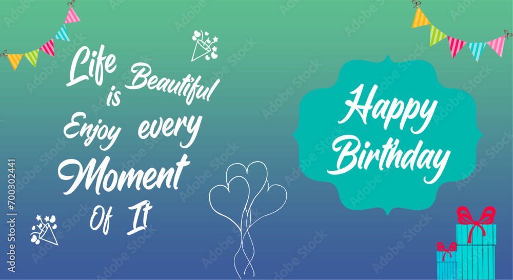 Wall mural fun birthday card with text