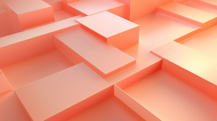 Cubes, abstract background of soft peach color. Trendy color 2024 Peach Fuzz