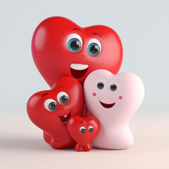 heart mascot family toons