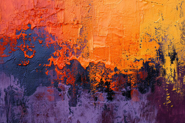 Rustic Texture Harmony, Orange on Purple Background