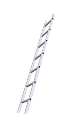 Side view illustration of metal aluminum ladder on isolated transparent background