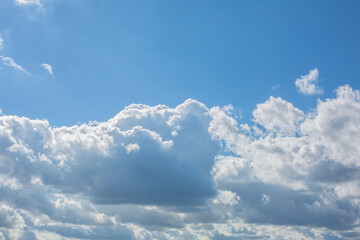 Beautiful blue sky with big clouds