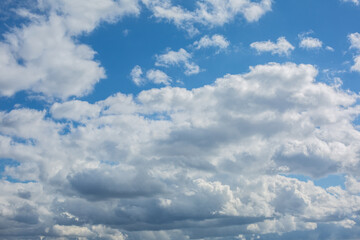 Beautiful blue sky with big clouds