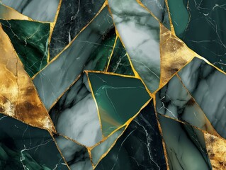 Marble texture with gold veins. Seamless background pattern. Generative AI
