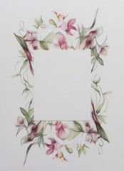 Botanical card designed for wedding with space for text