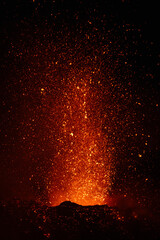 Fototapeta na wymiar Eruptive vent with lava emis at the top of the Etna volcano