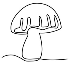 mushroom continuous line art