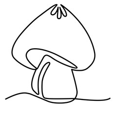 mushroom continuous line art