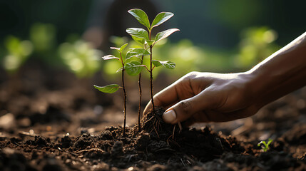 hands planting a small tree