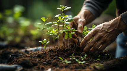 hands planting a small tree