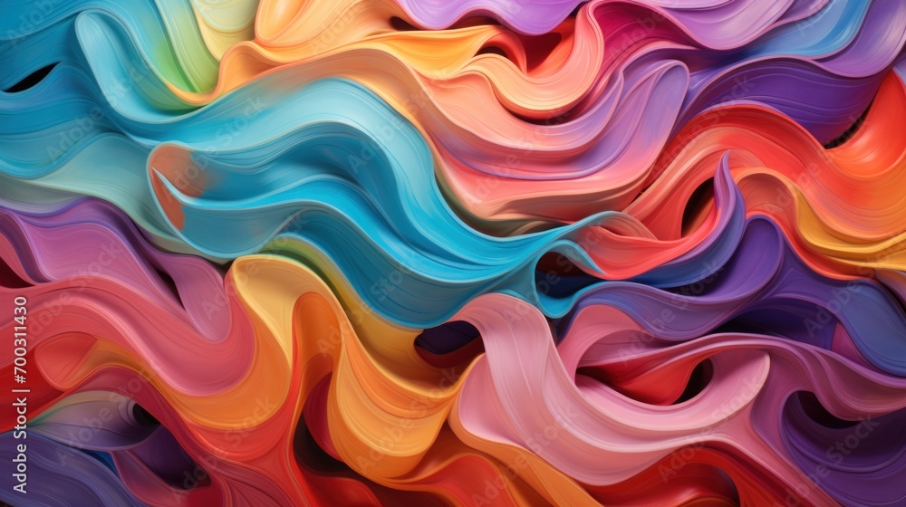 Poster a close up of a multicolored background with wavy lines on the top and bottom of the lines on the bo