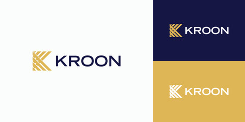 Luxury letter K line logo design