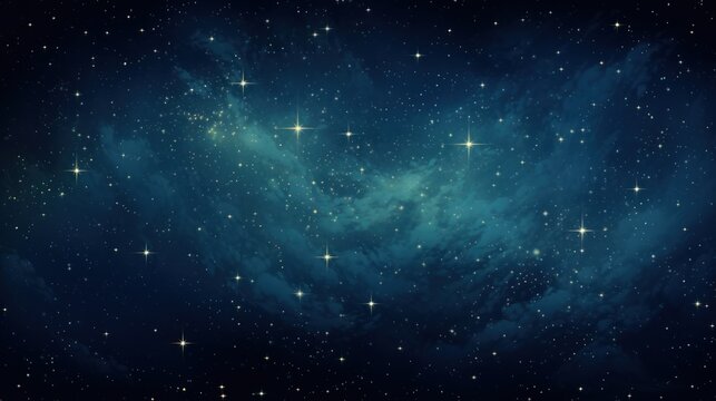  a space filled with lots of stars and a sky filled with lots of dark blue and white clouds and stars.